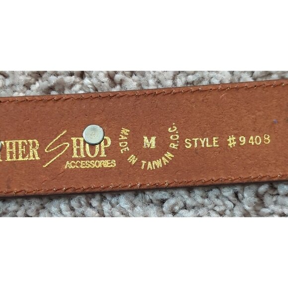 Vtg Prima Collezione By Leather Shop Western Belt Saddle Star & Guitar Size M-lp - Picture 9 of 12